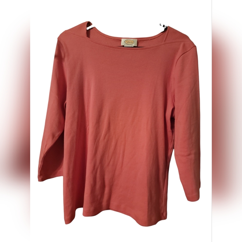 Talbots Coral 3/4 Sleeve Top